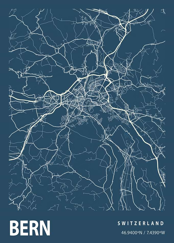 Bern Blueprint Street Map