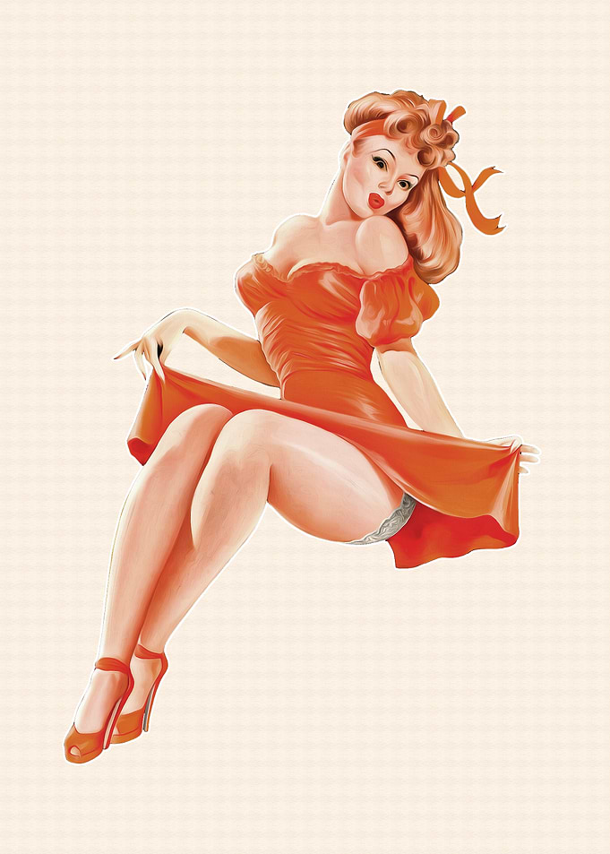 Vintage Pinup Girl Artwork