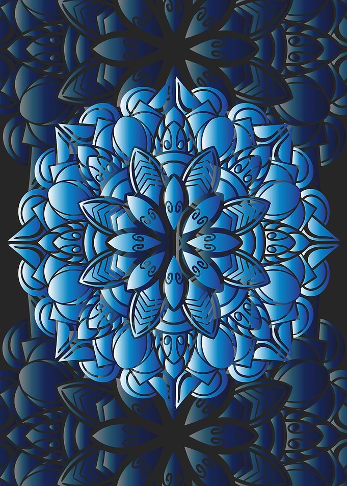 Ornament mandala blue