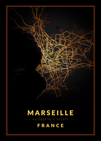 Marseille City Light Map