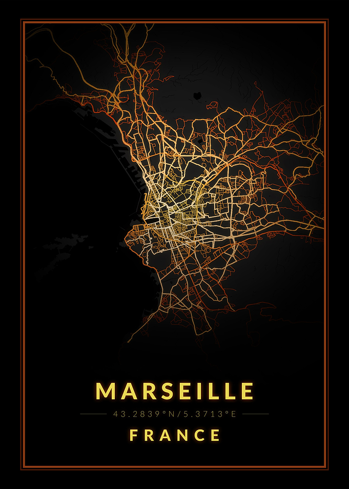 Marseille City Light Map