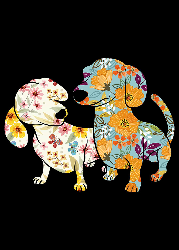 Vintage Dachshund Dogs