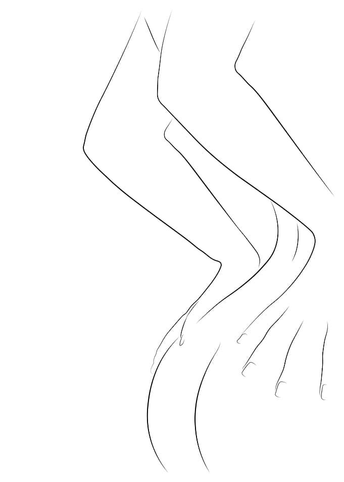 Nude Woman Butt Line Art