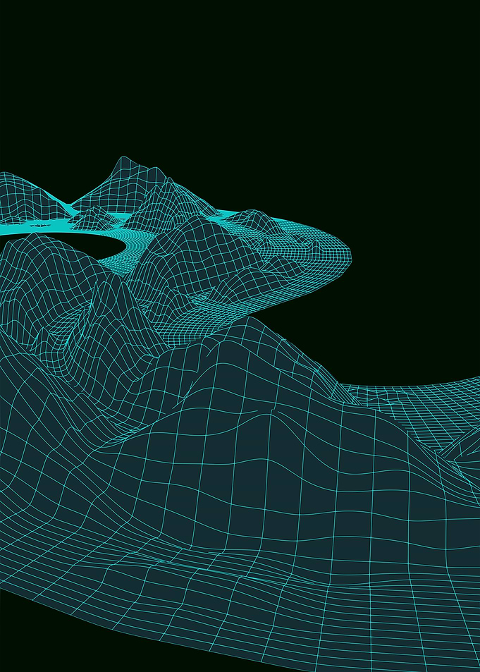 Polygonal mesh acid green