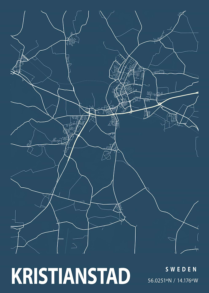 Kristianstad Blueprint Map
