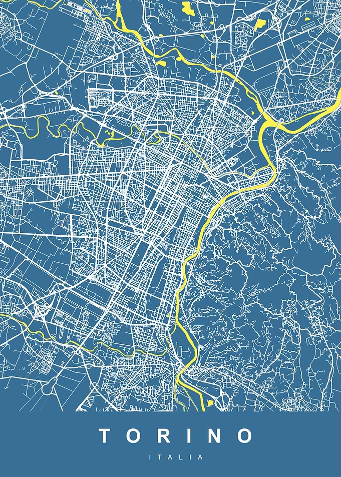 TORINO City Map Blue