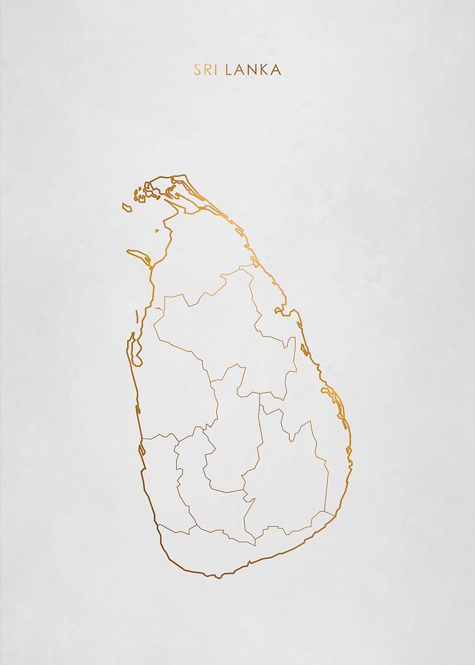Gold Sri Lanka Map
