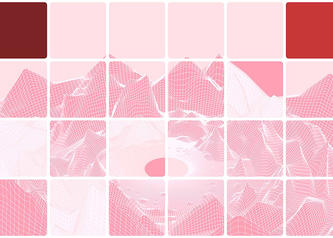 Grid mountain landscape