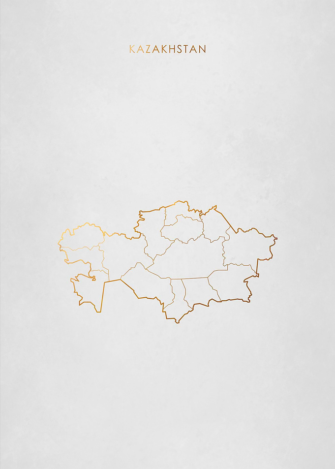 Gold Kazakhstan Map