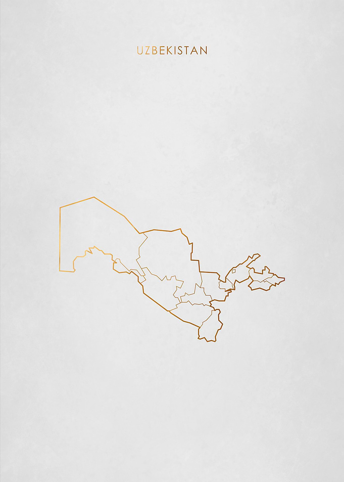 Gold Uzbekistan Map