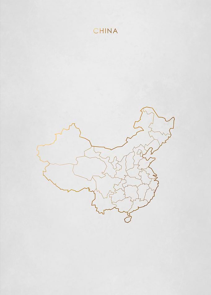 Gold China Map