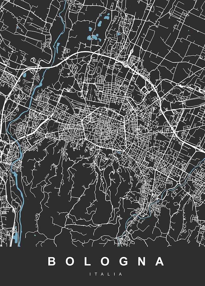 BOLOGNA City Map Black