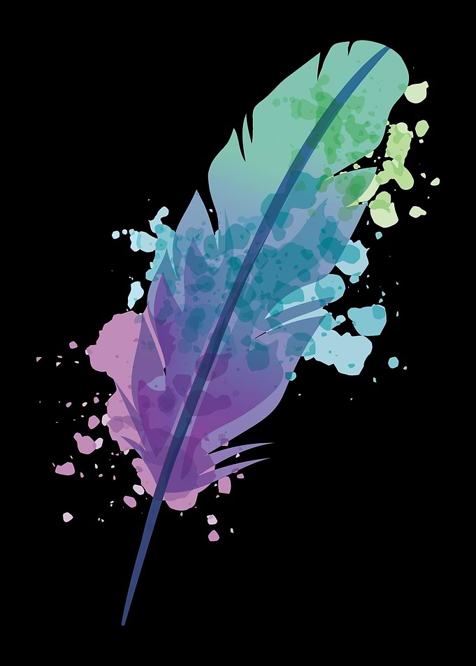watercolor feather