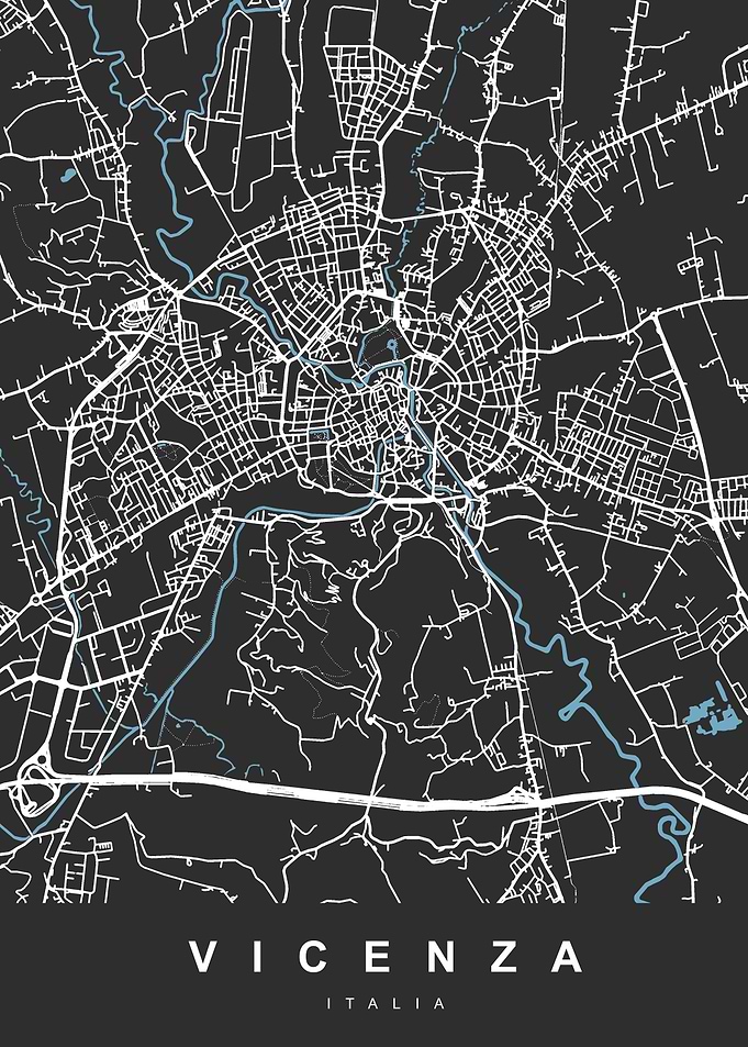 VICENZA City Map Black