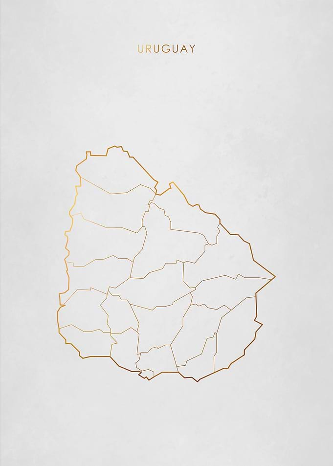 Gold Uruguay Map