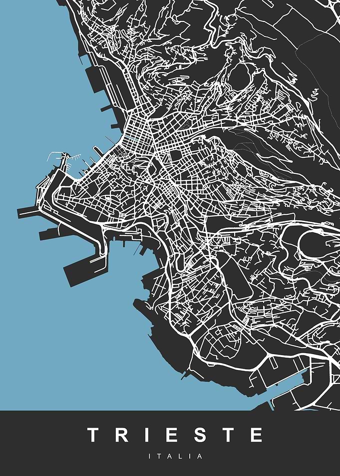 TRIESTE City Map Black