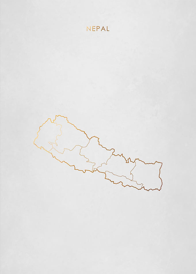 Gold Nepal Map