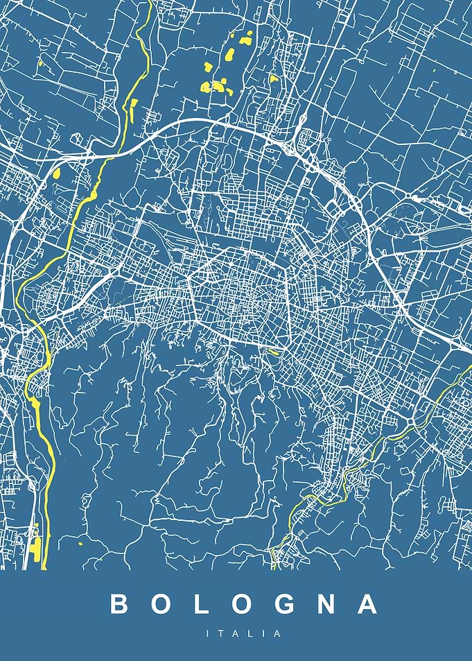 BOLOGNA City Map Blue