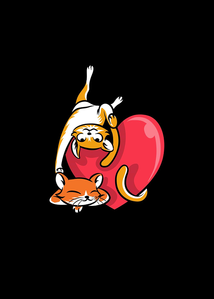 Cats Heart Lovers Gift