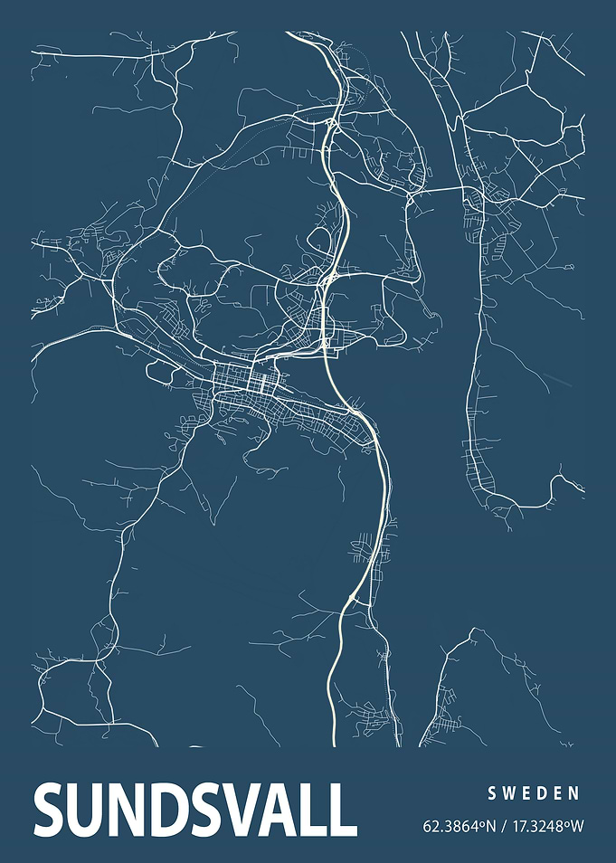 Sundsvall Blueprint Street