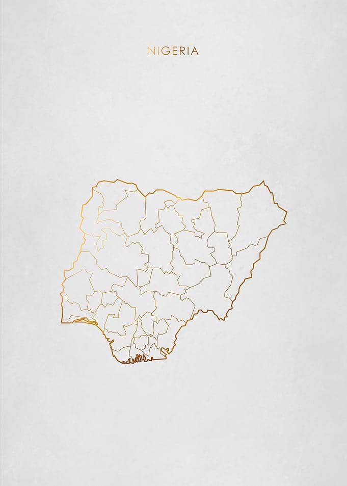 Gold Nigeria Map