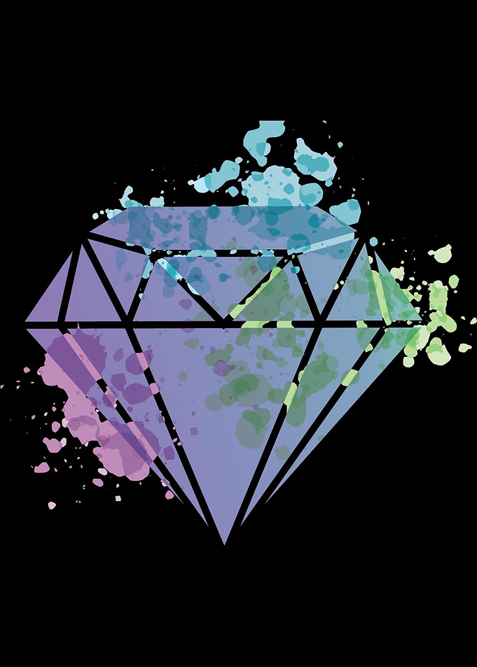 watercolor diamond