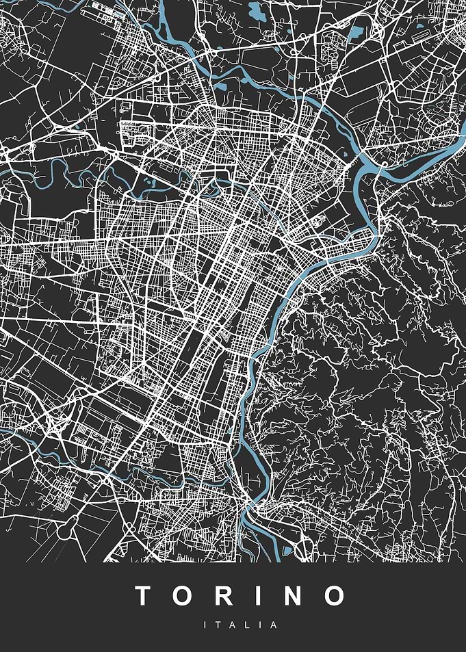 TORINO City Map Black