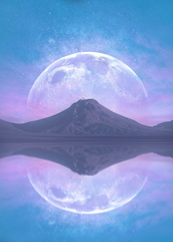 moon and mountain