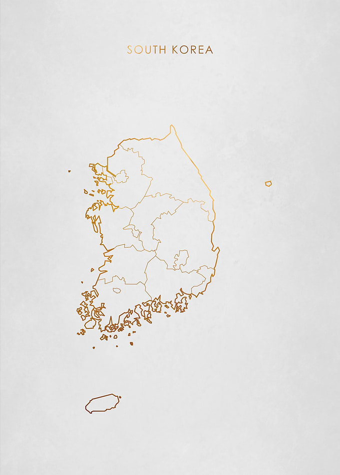 Gold South Korea Map