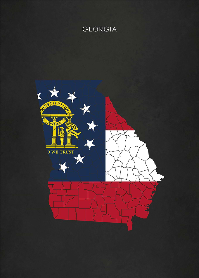 Georgia Flag Map