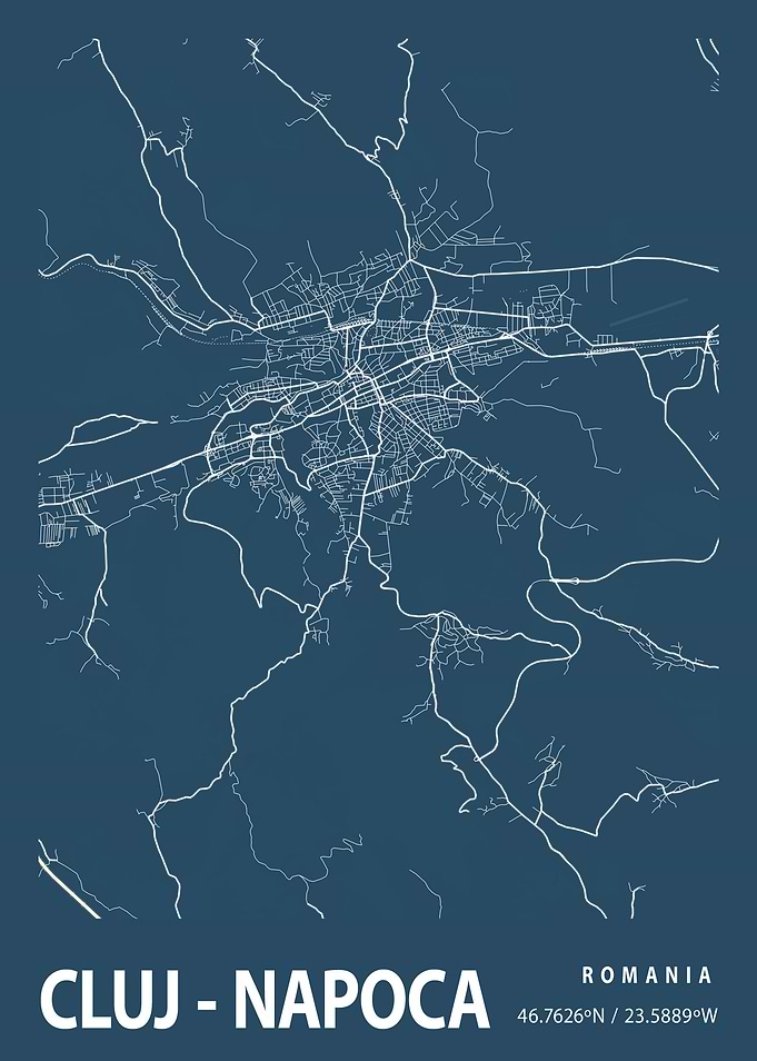 Cluj Napoca Blueprint Map