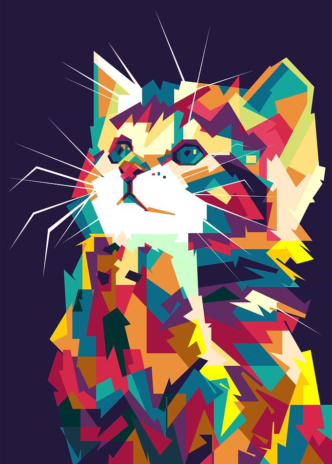 cute cat pop art