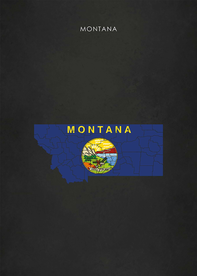 Montana Flag Map