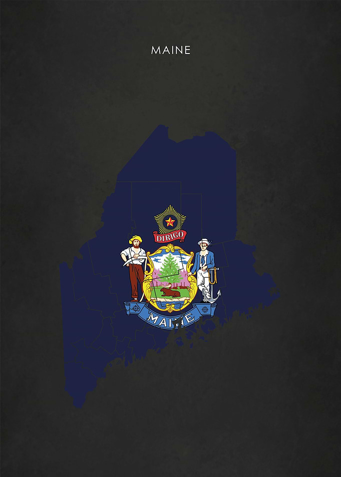 Maine Flag Map