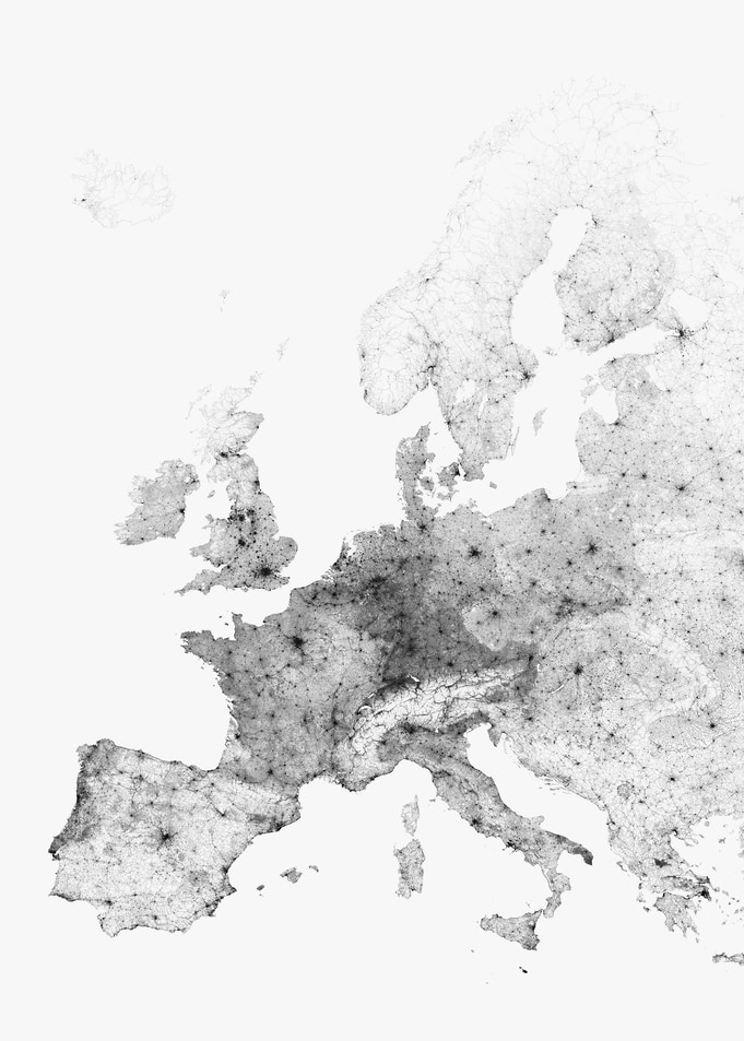 Roads of Europe Map