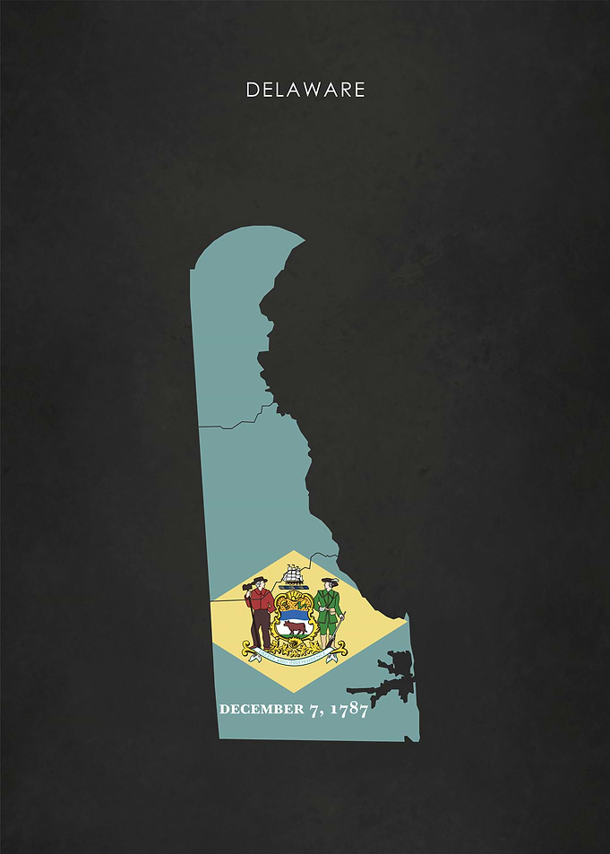 Delaware Flag Map