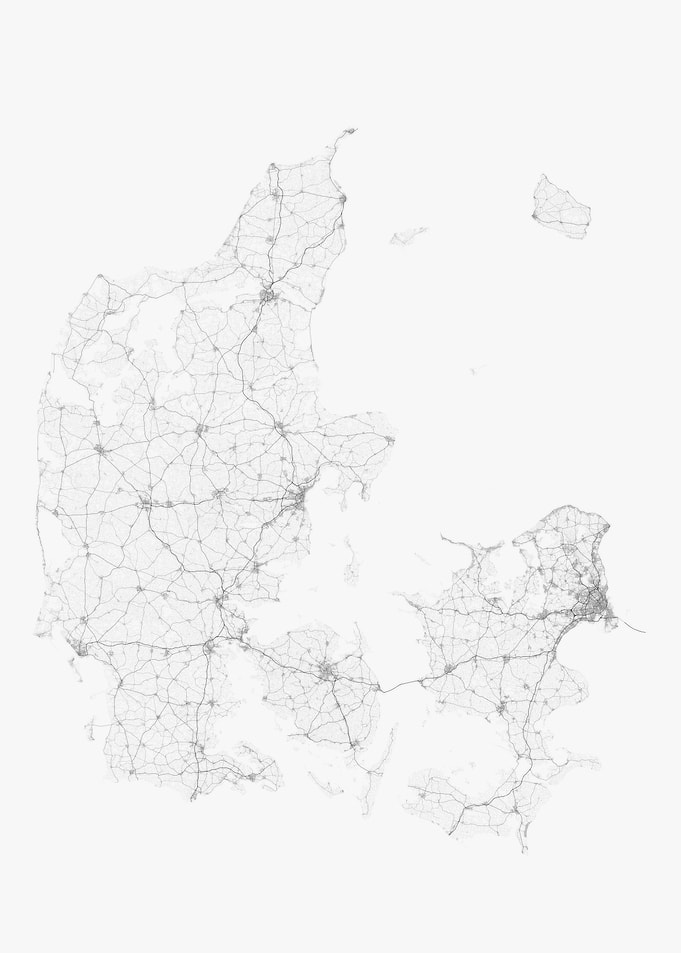Roads of Denmark Map