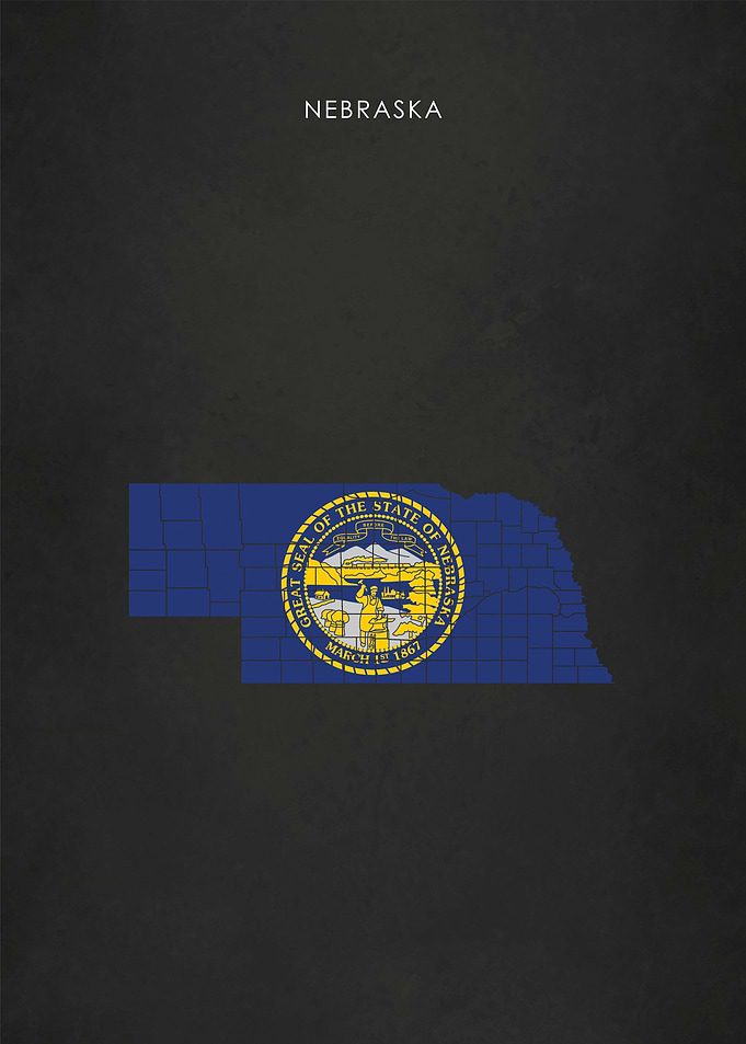 Nebraska Flag Map