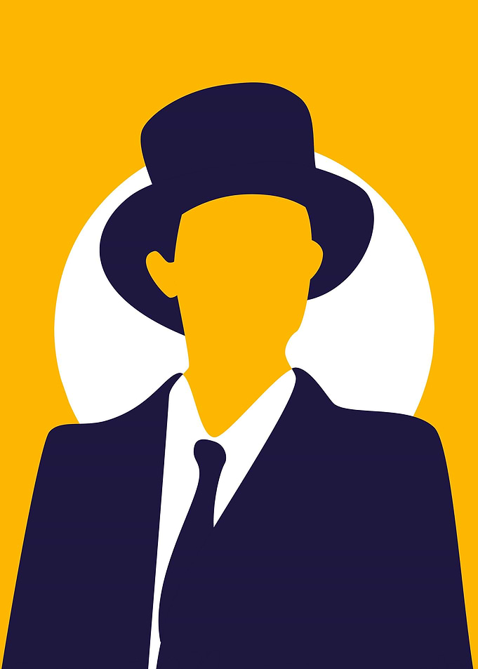 Man and top hat minimalist