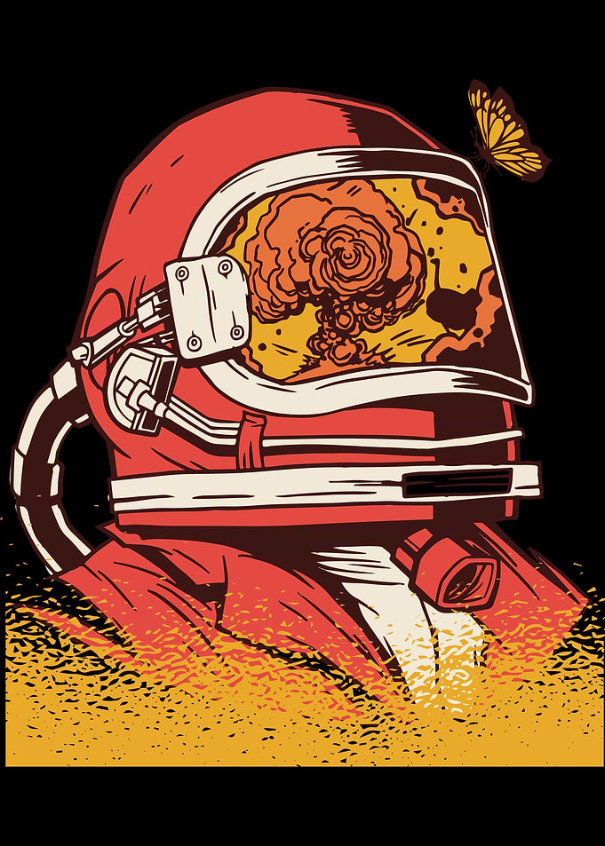 astronaut helmet reflectio