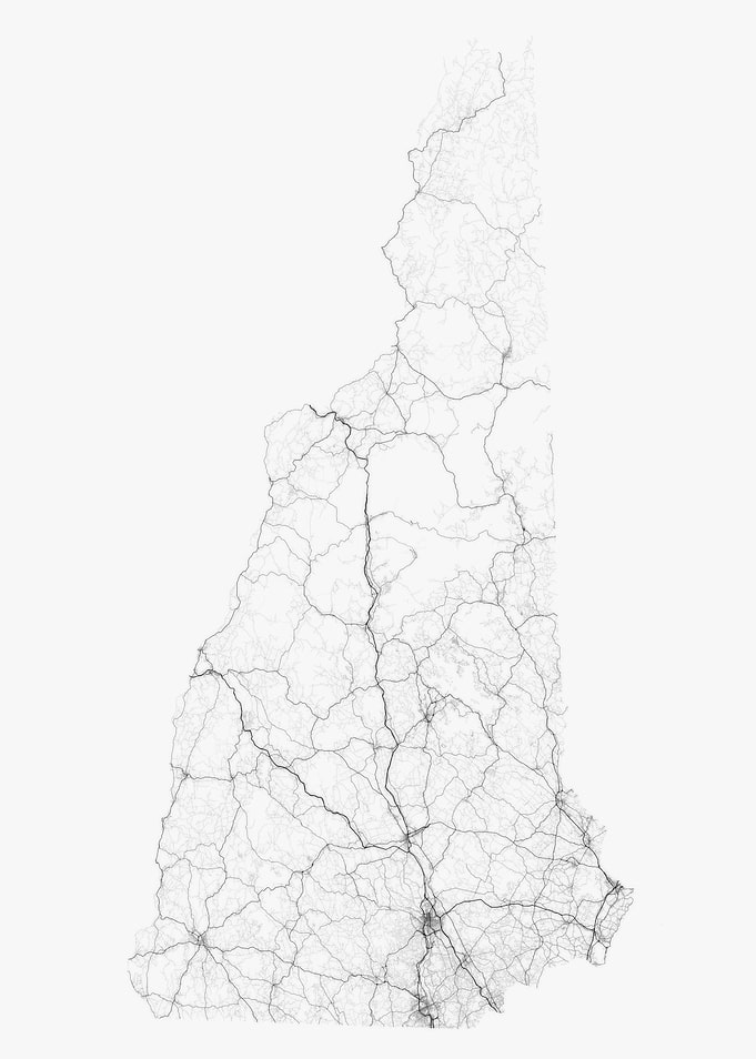 Roads of New Hampshire Map