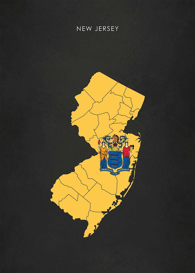 New Jersey Flag Map
