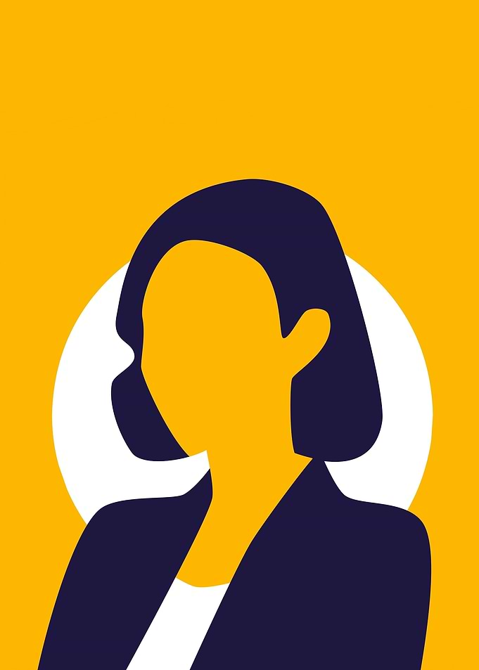 Woman in a suit minimalist