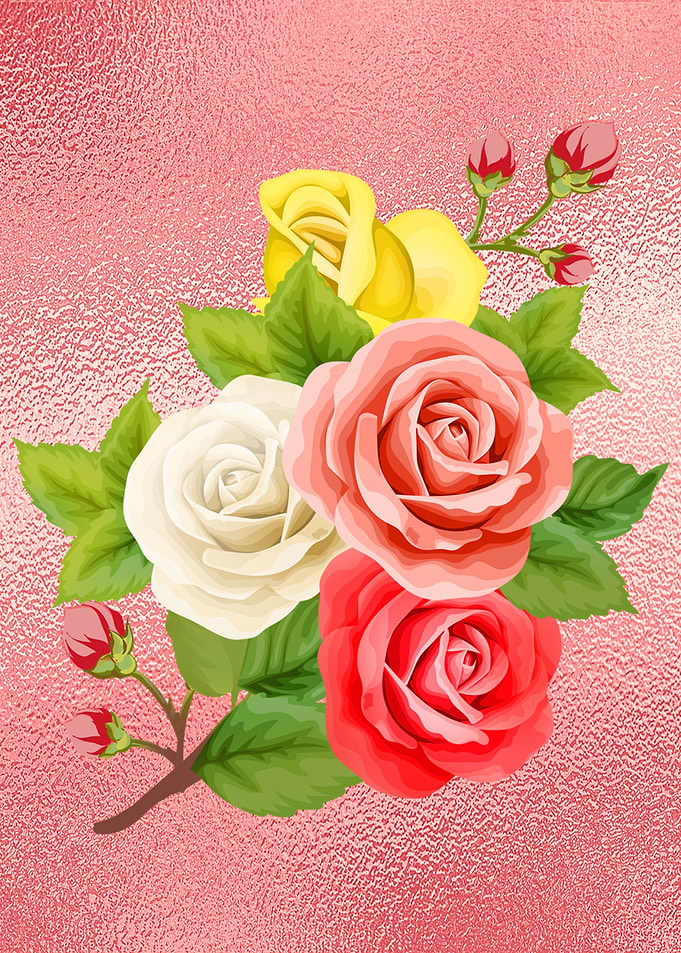 Roses Flowers and leaves