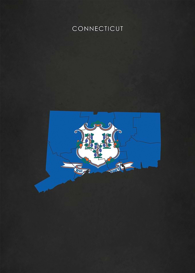 Connecticut Flag Map