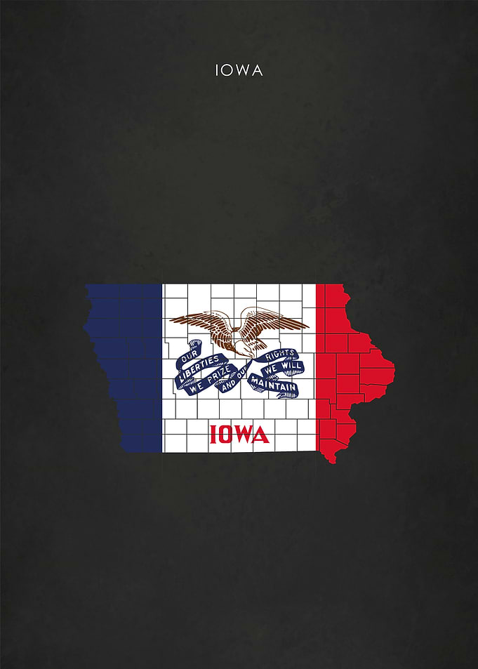 Iowa Flag Map