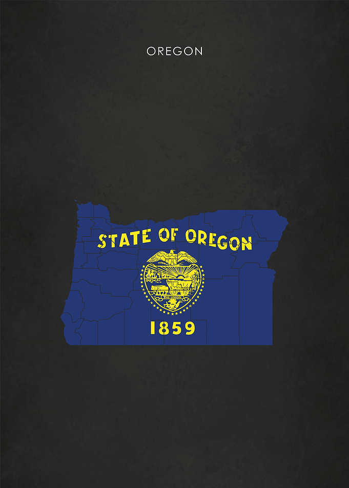 Oregon State Flag Map