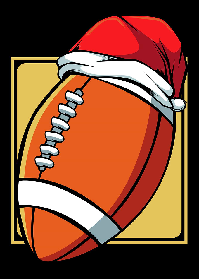 Santa Football Ball Merry