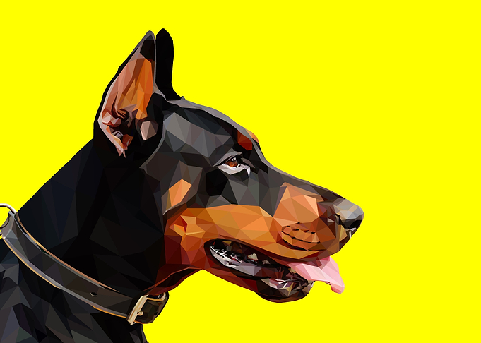 Doberman Dog Lowpoly