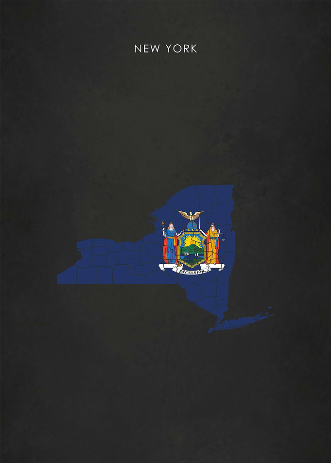 New York State Flag Map
